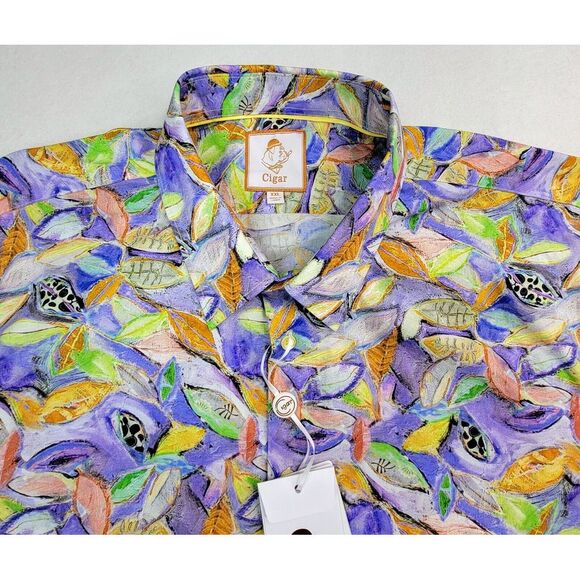 Cigar Couture Shirt Mens Lavender Long Sleeve Vicose Blend‎ Button Up - Picture 1 of 11